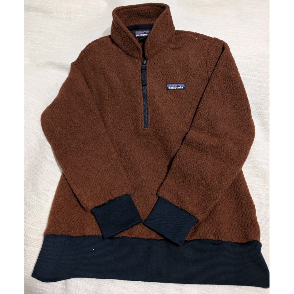 Patagonia Los Gatos 1/4 Zip Fleece Pullover‎ Brown Women's XS Fuzzy Jacket